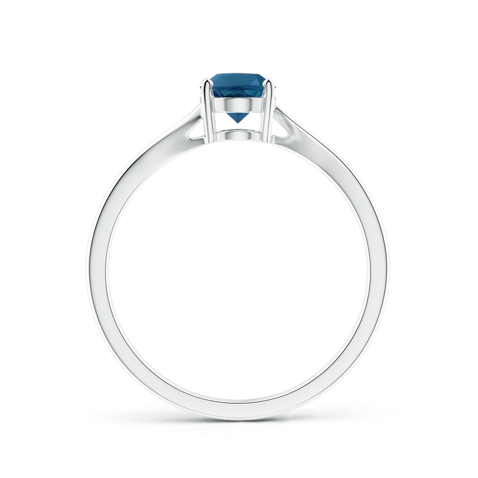 7x5mm AAA Prong Set Oval London Blue Topaz Solitaire Bypass Ring in P950 Platinum product image