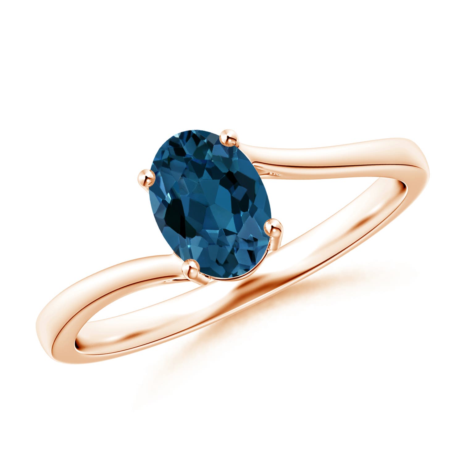 AAA - London Blue Topaz / 0.95 CT / 14 KT Rose Gold