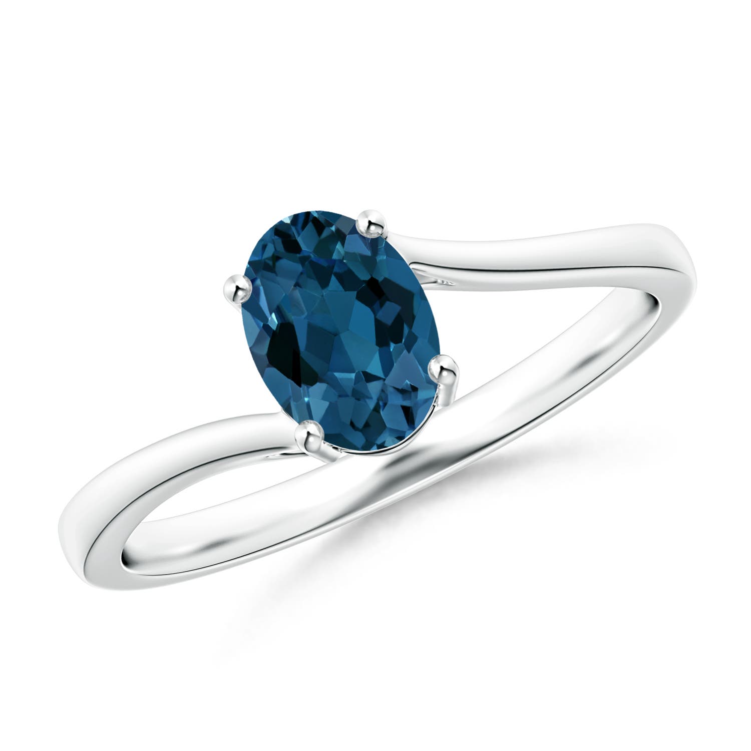 AAA - London Blue Topaz / 0.95 CT / 14 KT White Gold