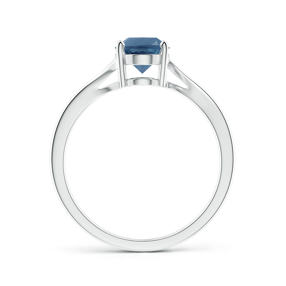 8x6mm A Prong Set Oval London Blue Topaz Solitaire Bypass Ring in P950 Platinum product image