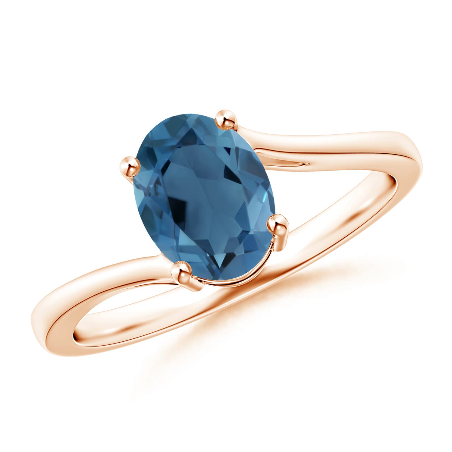 A - London Blue Topaz / 1.5 CT / 14 KT Rose Gold