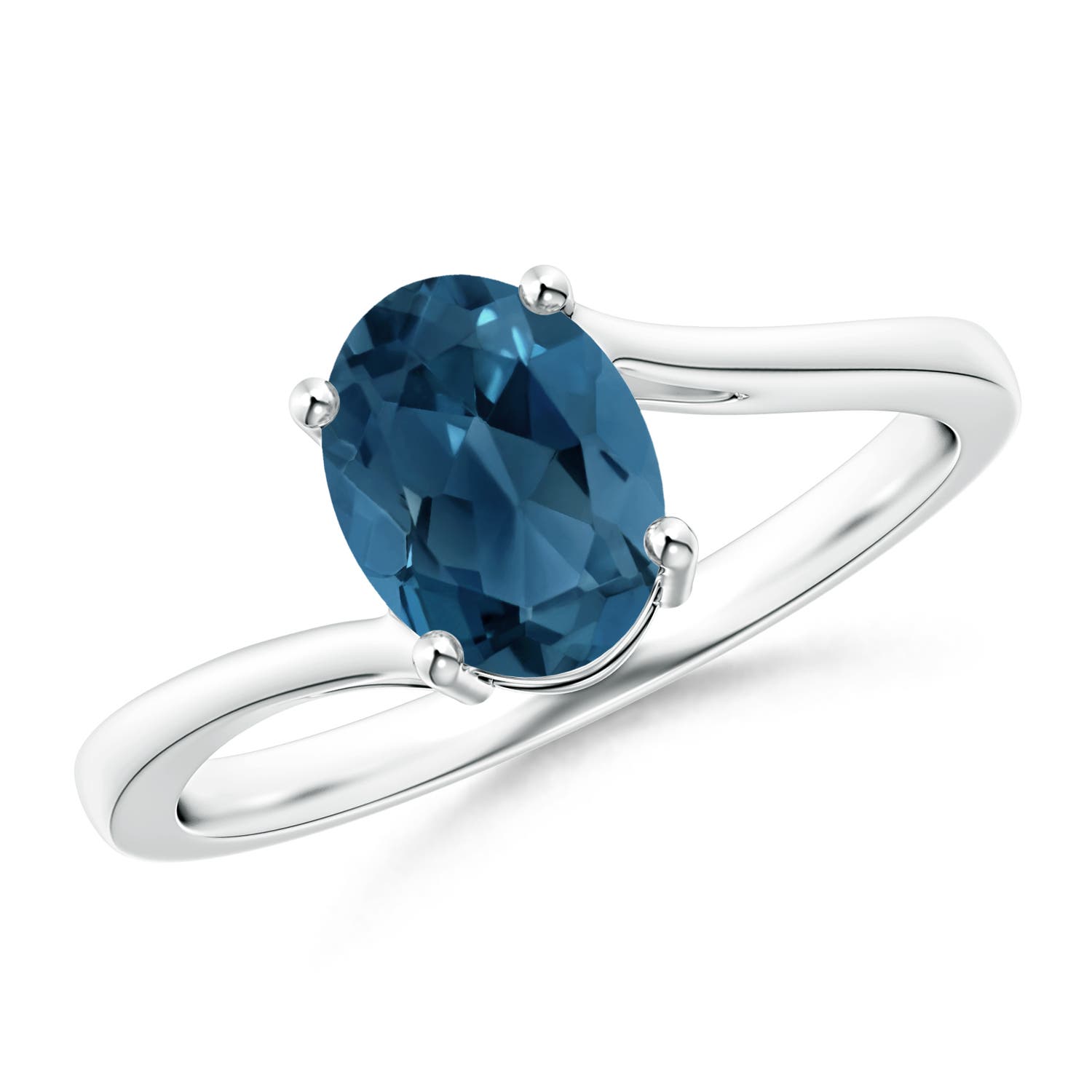 AA - London Blue Topaz / 1.5 CT / 14 KT White Gold