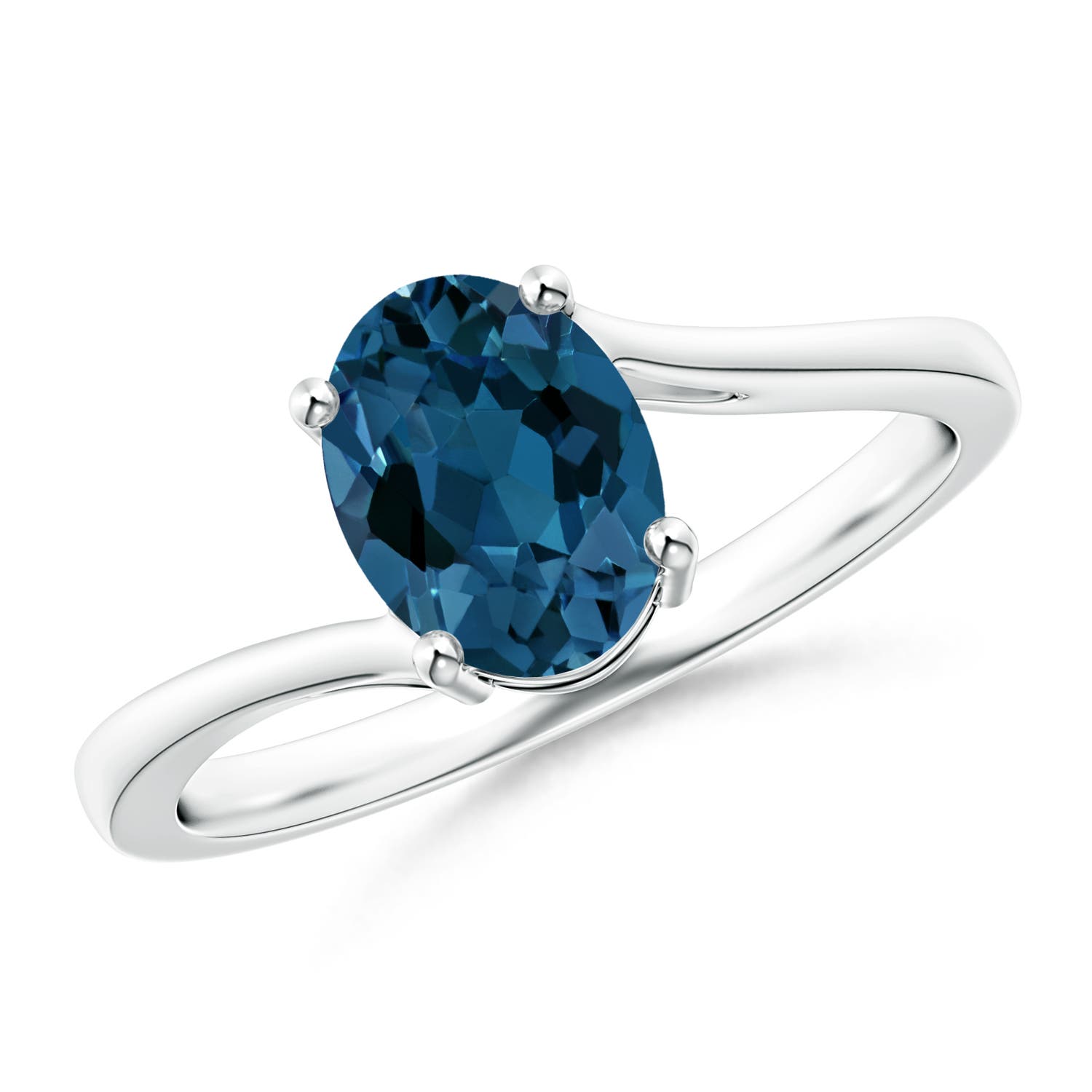 AAA - London Blue Topaz / 1.5 CT / 14 KT White Gold