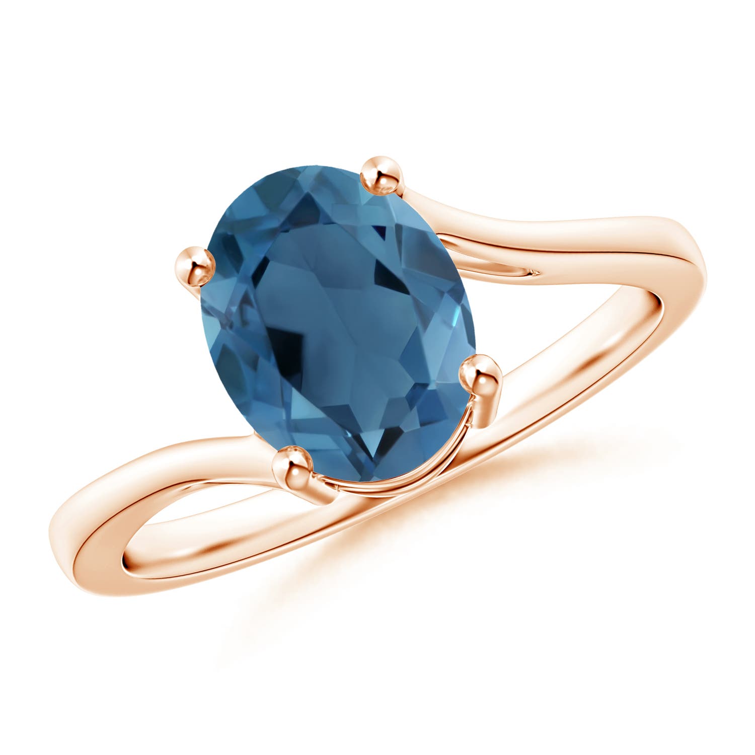 A - London Blue Topaz / 2.25 CT / 14 KT Rose Gold