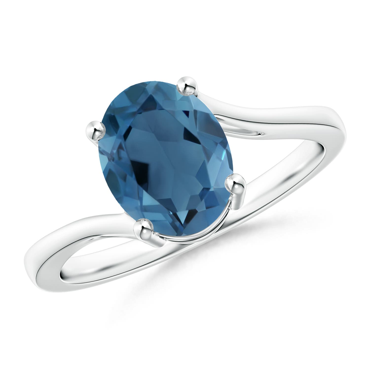 A - London Blue Topaz / 2.25 CT / 14 KT White Gold