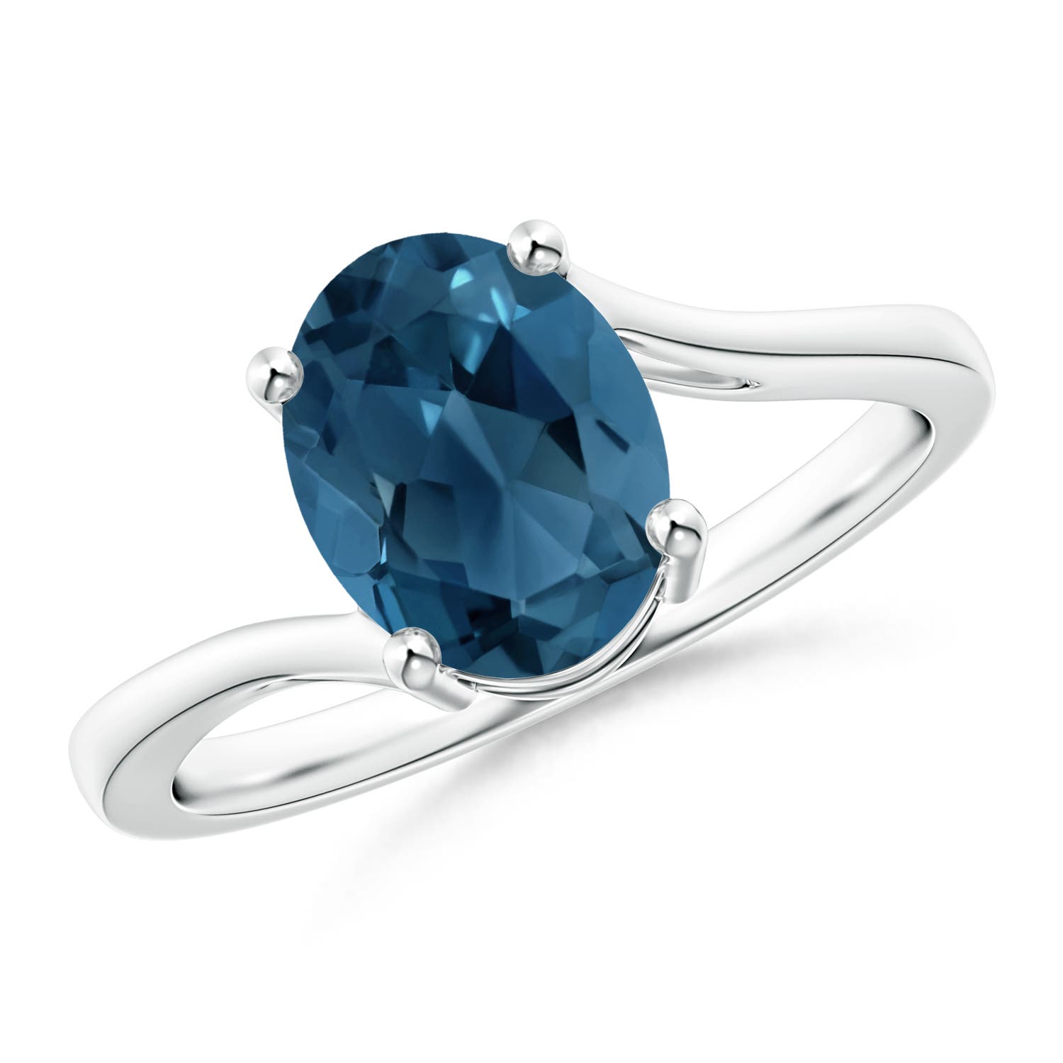 AA - London Blue Topaz / 2.25 CT / 14 KT White Gold