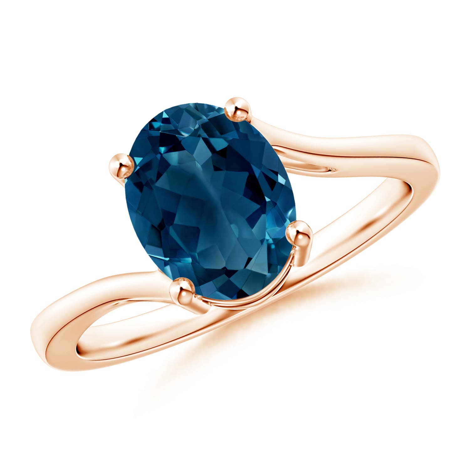 AAAA - London Blue Topaz / 2.25 CT / 14 KT Rose Gold