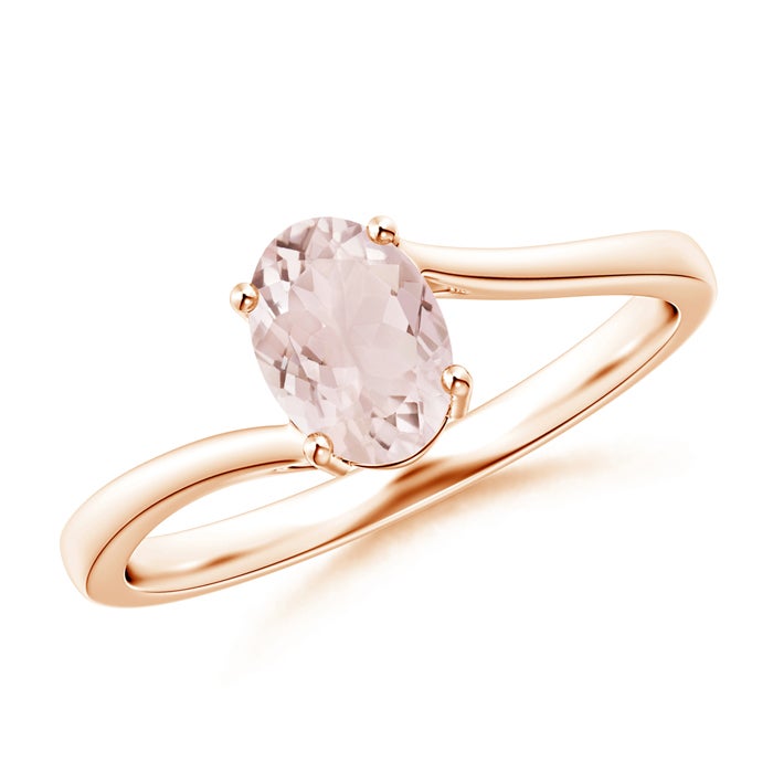 Prong-Set Oval Morganite Solitaire Bypass Ring