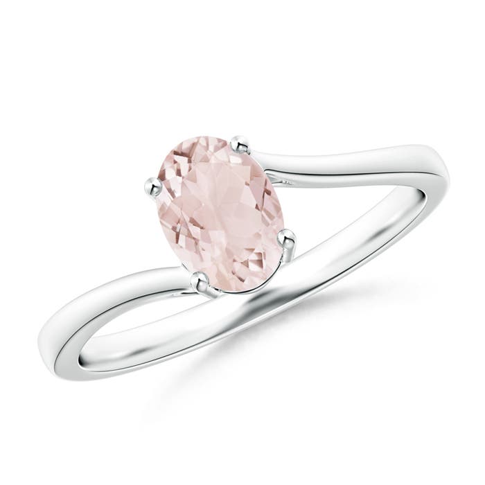 A - Morganite / 0.7 CT / 14 KT White Gold