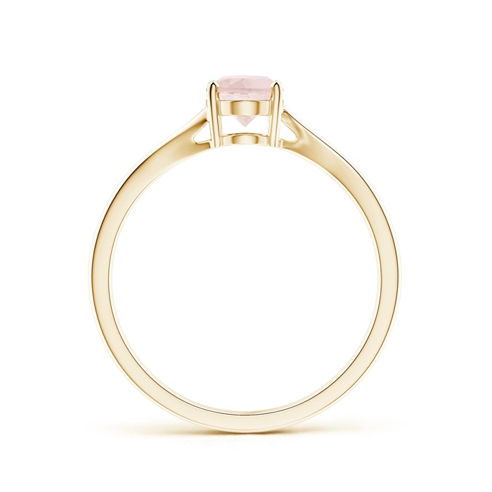 7x5mm A Prong-Set Oval Morganite Solitaire Bypass Ring in Yellow Gold product image