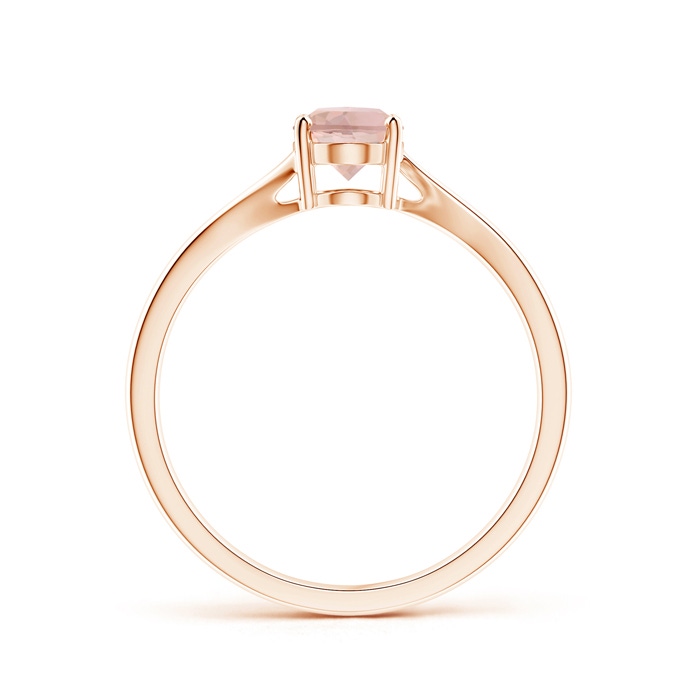 7x5mm AAAA Prong-Set Oval Morganite Solitaire Bypass Ring in 9K Rose Gold product image