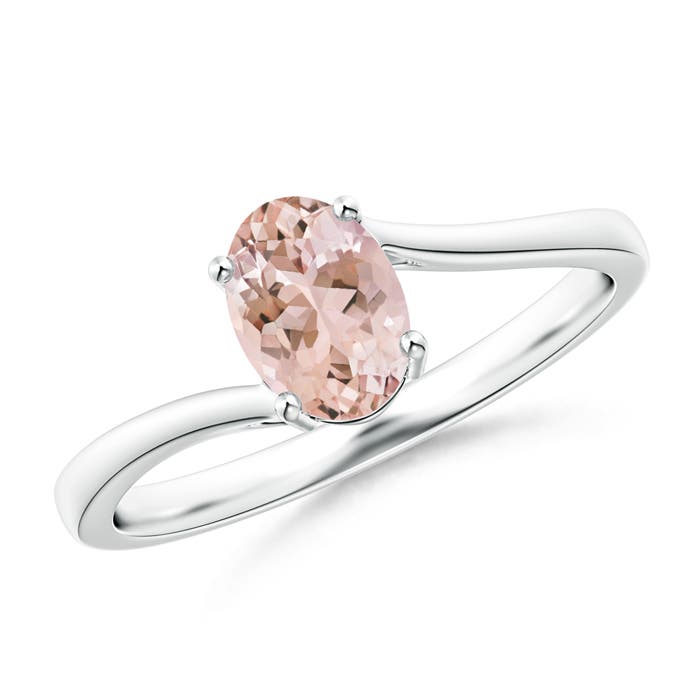 AAAA - Morganite / 0.7 CT / 14 KT White Gold