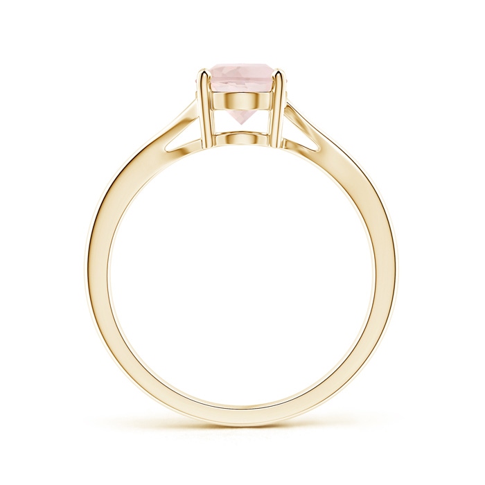 8x6mm A Prong-Set Oval Morganite Solitaire Bypass Ring in Yellow Gold product image