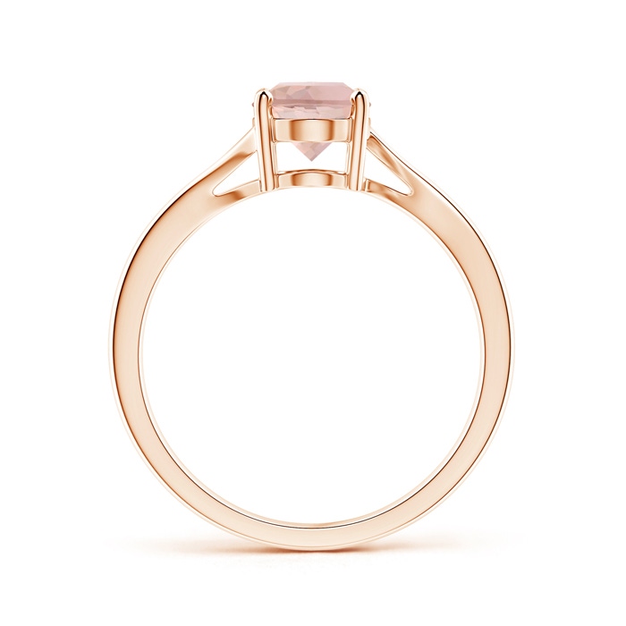 8x6mm AAAA Prong-Set Oval Morganite Solitaire Bypass Ring in Rose Gold product image