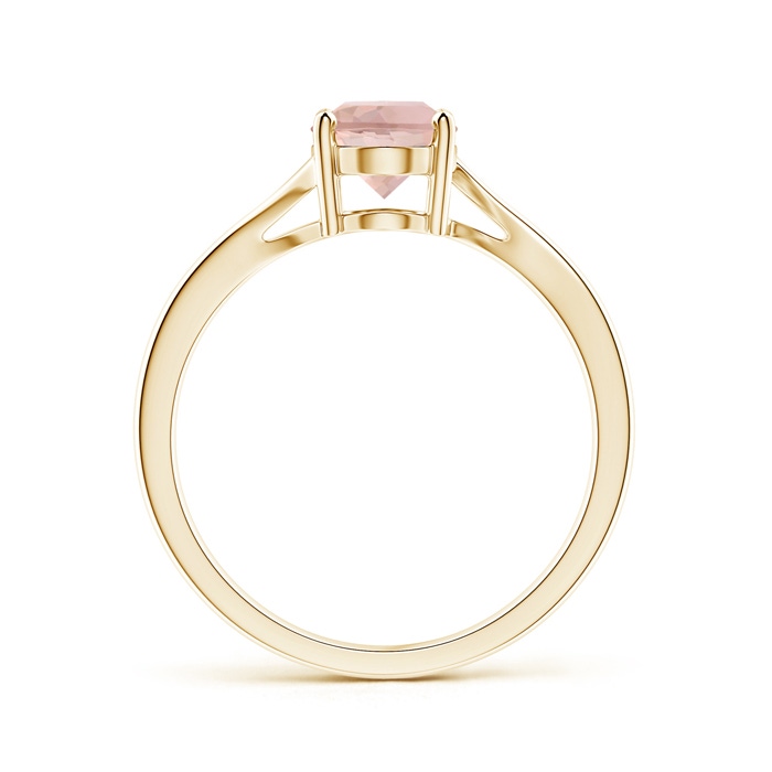 8x6mm AAAA Prong-Set Oval Morganite Solitaire Bypass Ring in Yellow Gold product image