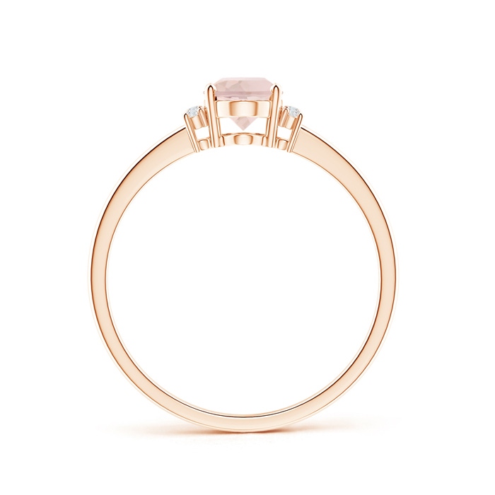 7x5mm AA Tapered Shank Solitaire Oval Morganite Ring with Diamonds in 9K Rose Gold product image