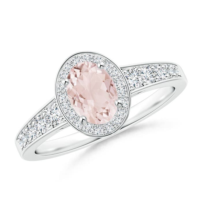 A - Morganite / 1 CT / 14 KT White Gold