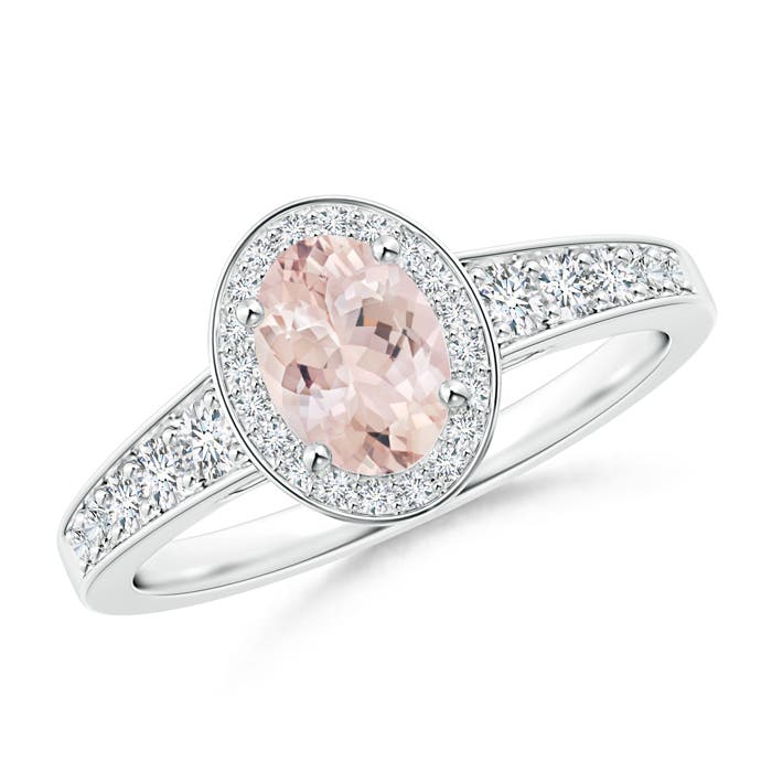 AA - Morganite / 1 CT / 14 KT White Gold