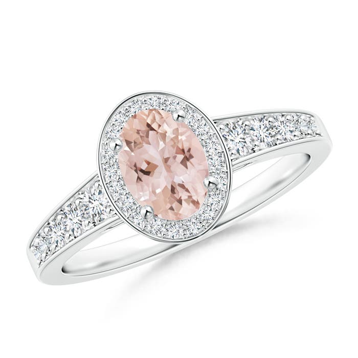 AAA - Morganite / 1 CT / 14 KT White Gold