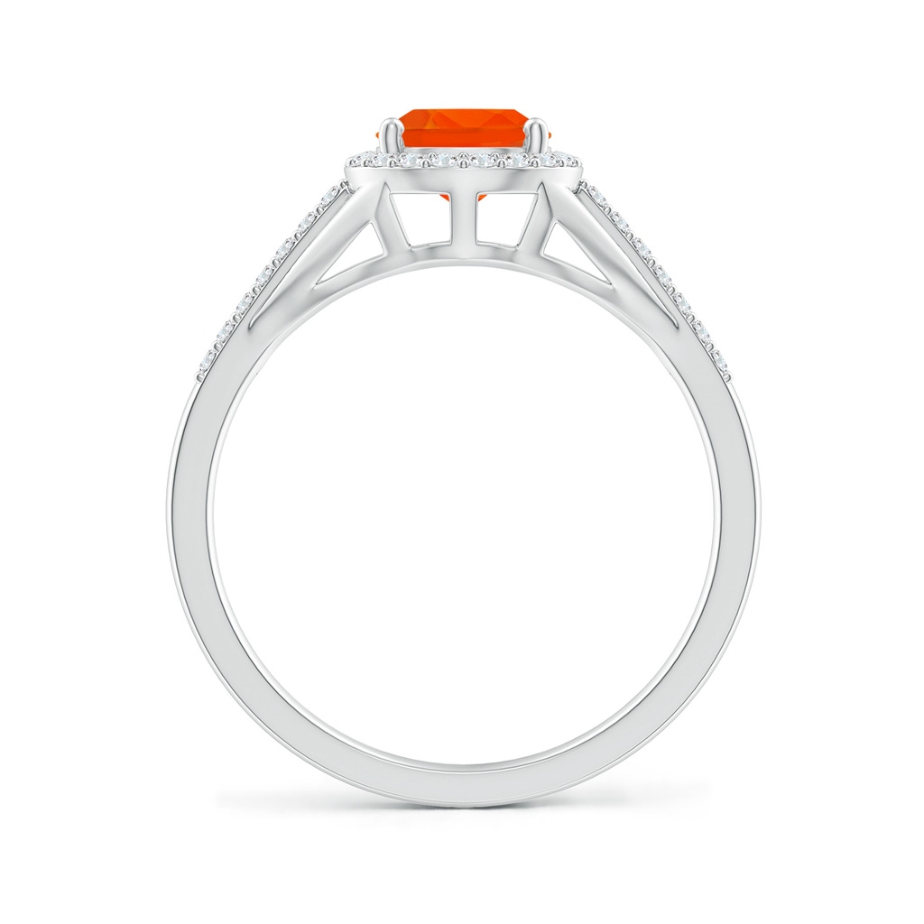 8x6mm AAA Pear-Shaped Fire Opal Ring with Diamond Halo in White Gold Side 1