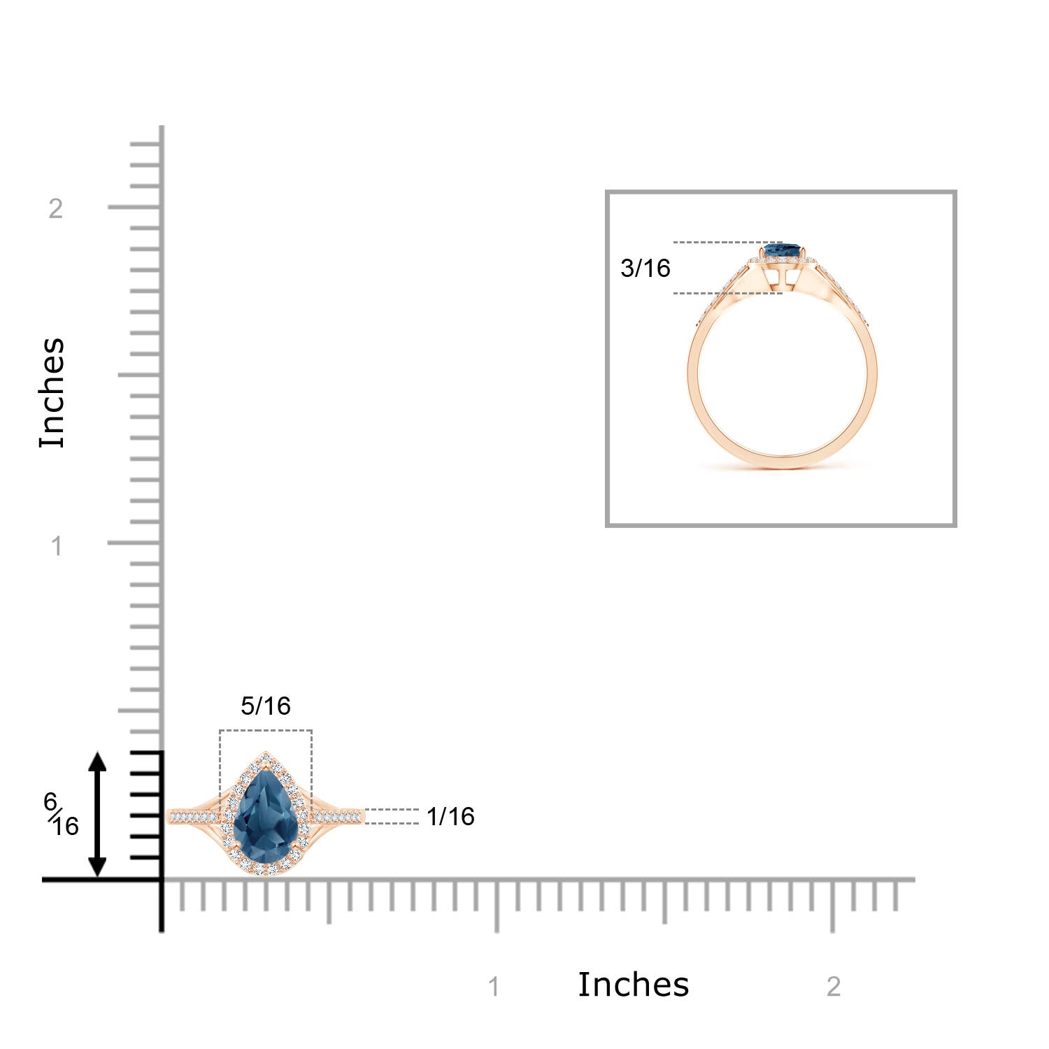 A - London Blue Topaz / 0.97 CT / 14 KT Rose Gold