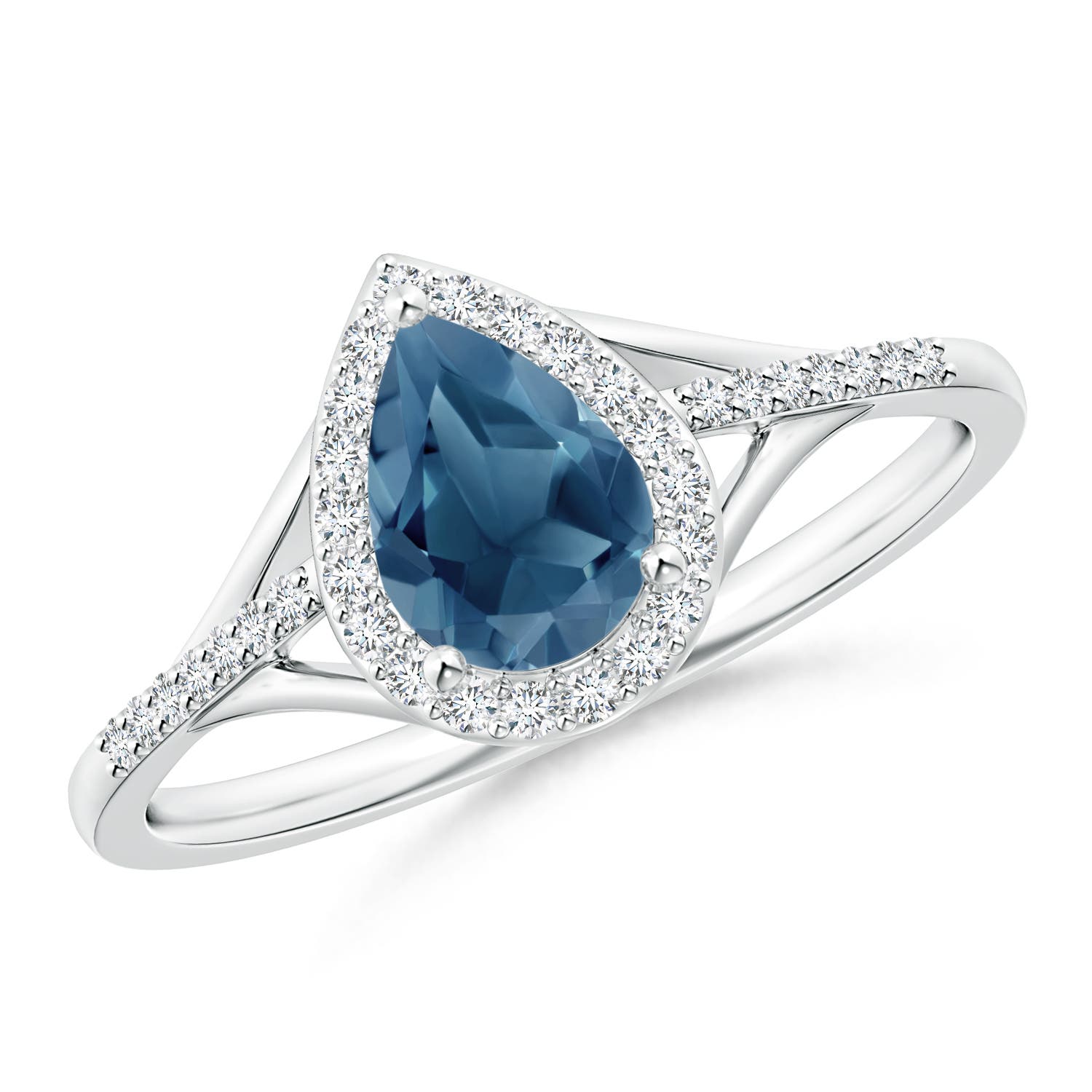 A - London Blue Topaz / 0.97 CT / 14 KT White Gold