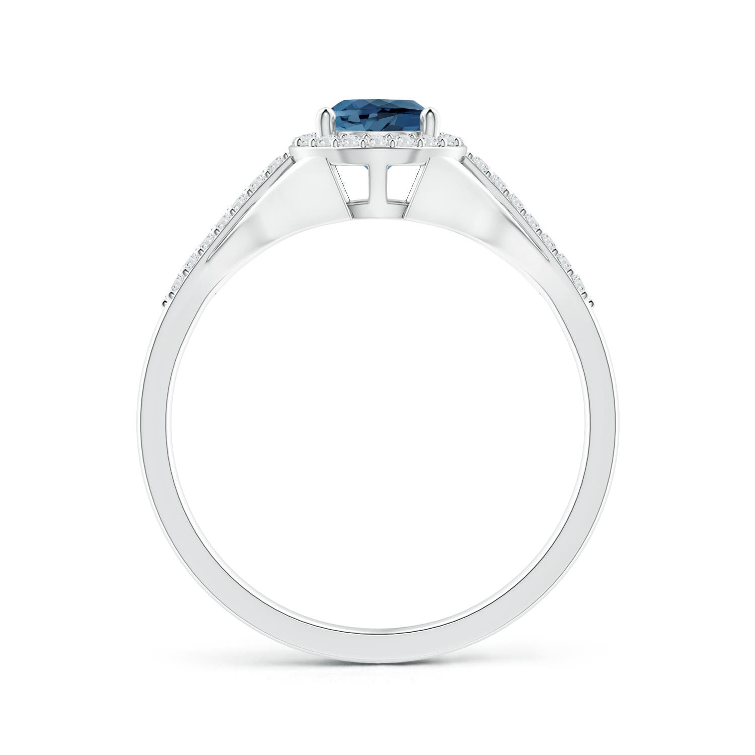 A - London Blue Topaz / 0.97 CT / 14 KT White Gold