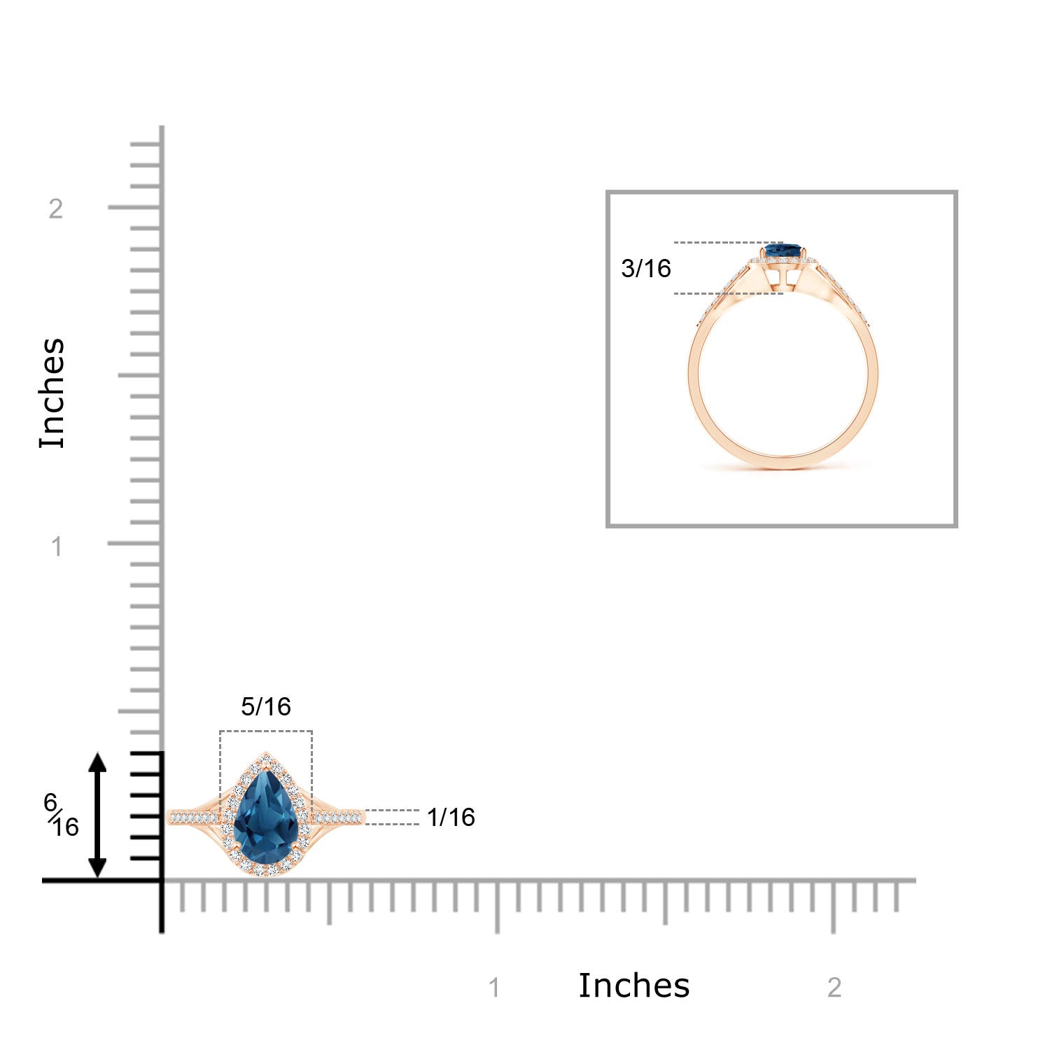 AA - London Blue Topaz / 0.97 CT / 14 KT Rose Gold