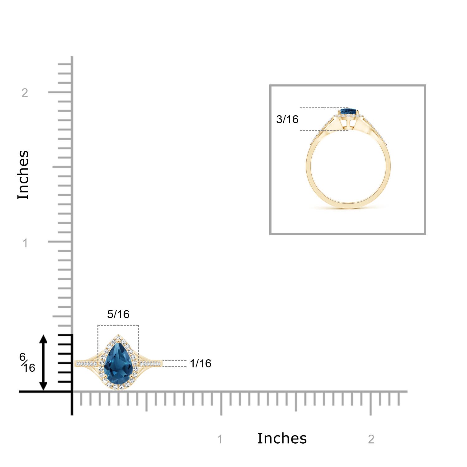 AA - London Blue Topaz / 0.97 CT / 14 KT Yellow Gold