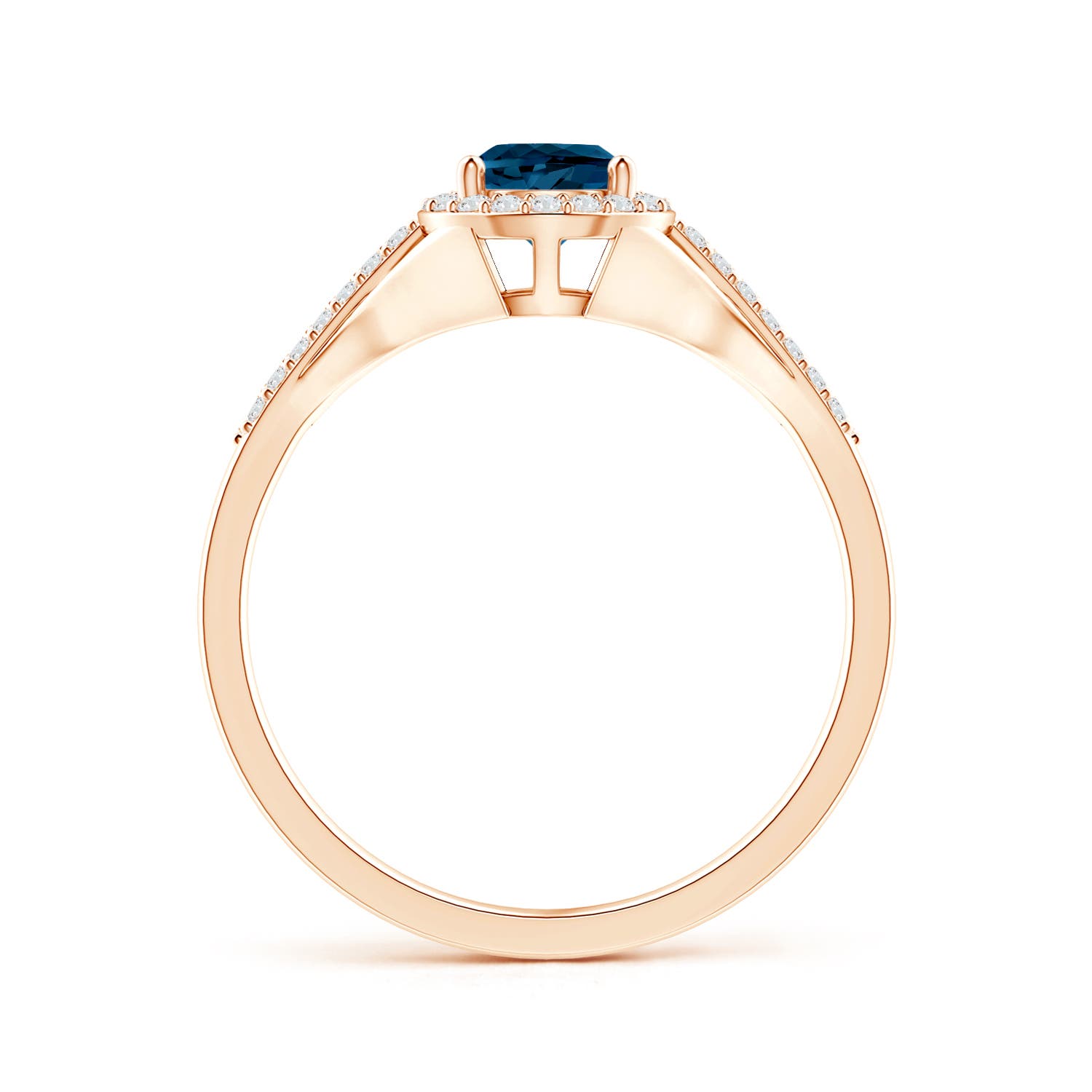 AAAA - London Blue Topaz / 0.97 CT / 14 KT Rose Gold