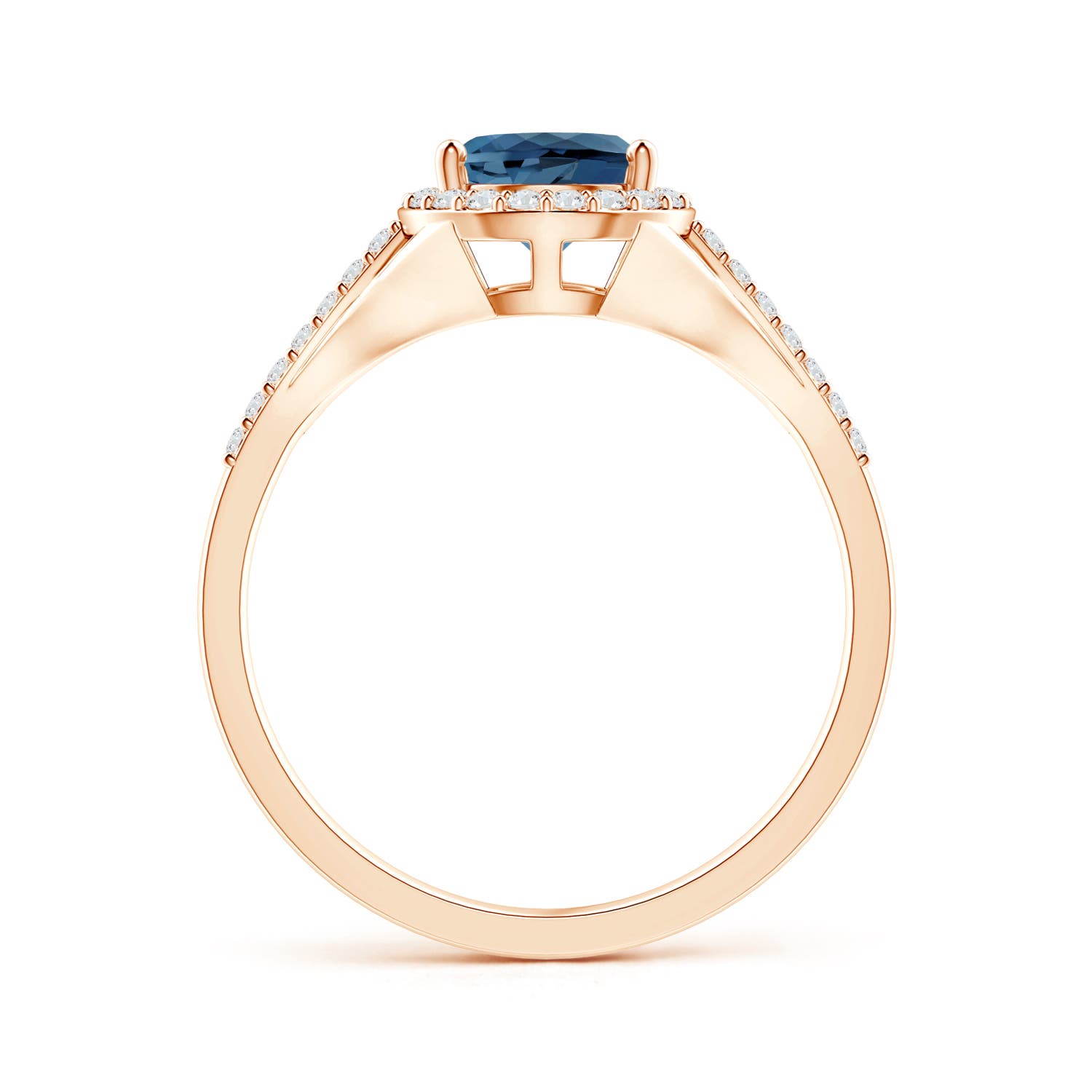 A - London Blue Topaz / 1.46 CT / 14 KT Rose Gold