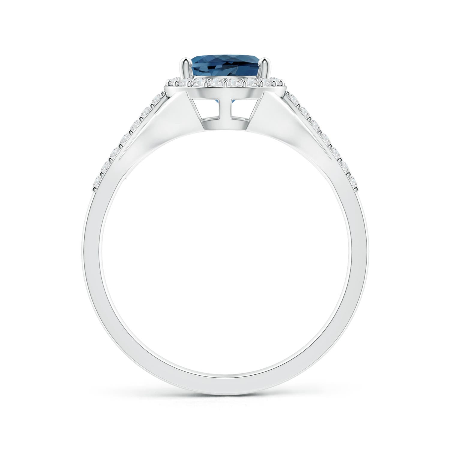 A - London Blue Topaz / 1.46 CT / 14 KT White Gold