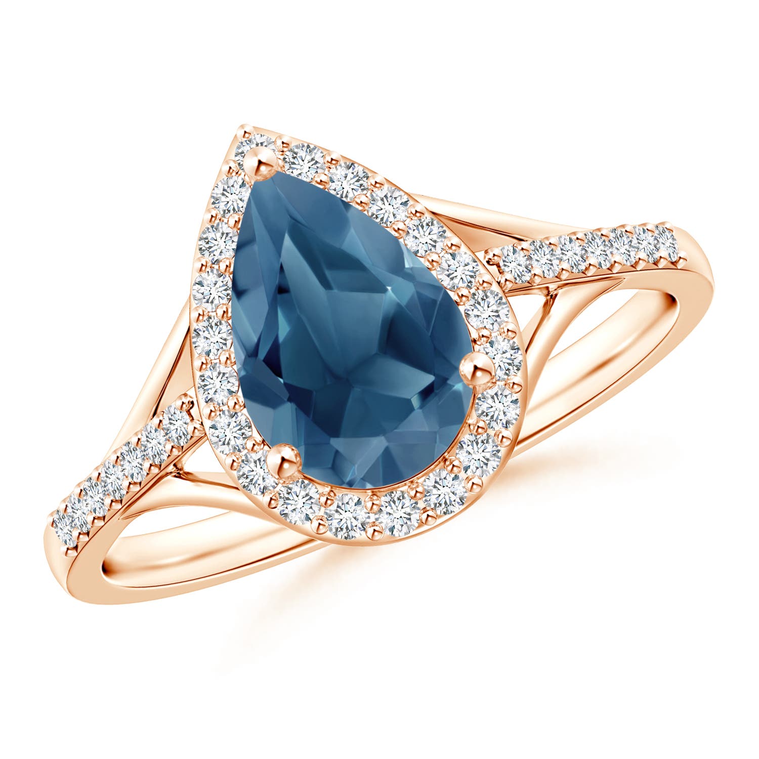 A - London Blue Topaz / 1.93 CT / 14 KT Rose Gold