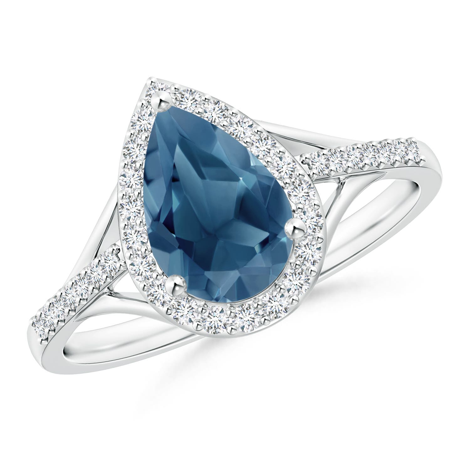 A - London Blue Topaz / 1.93 CT / 14 KT White Gold