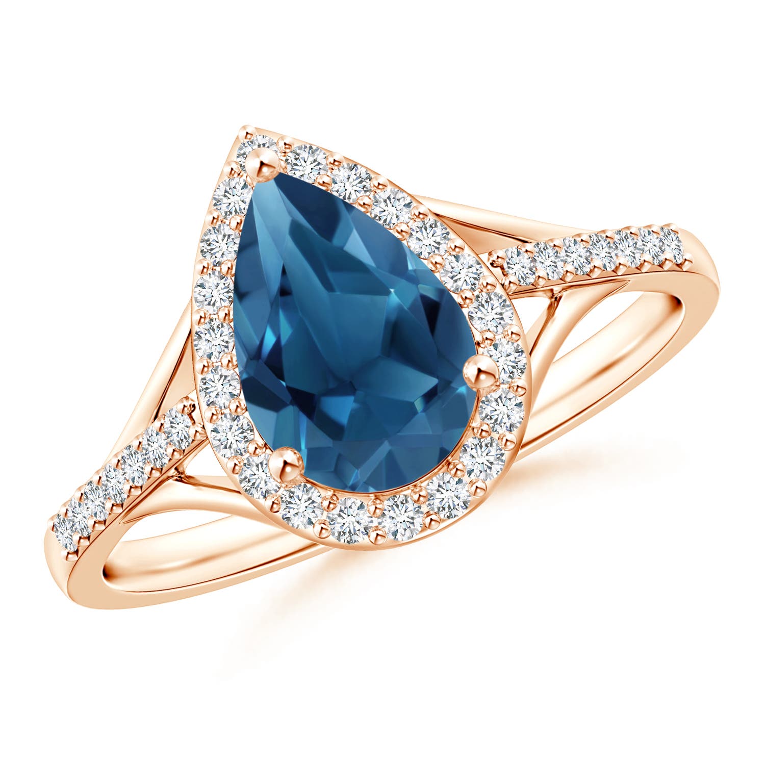 AA - London Blue Topaz / 1.93 CT / 14 KT Rose Gold