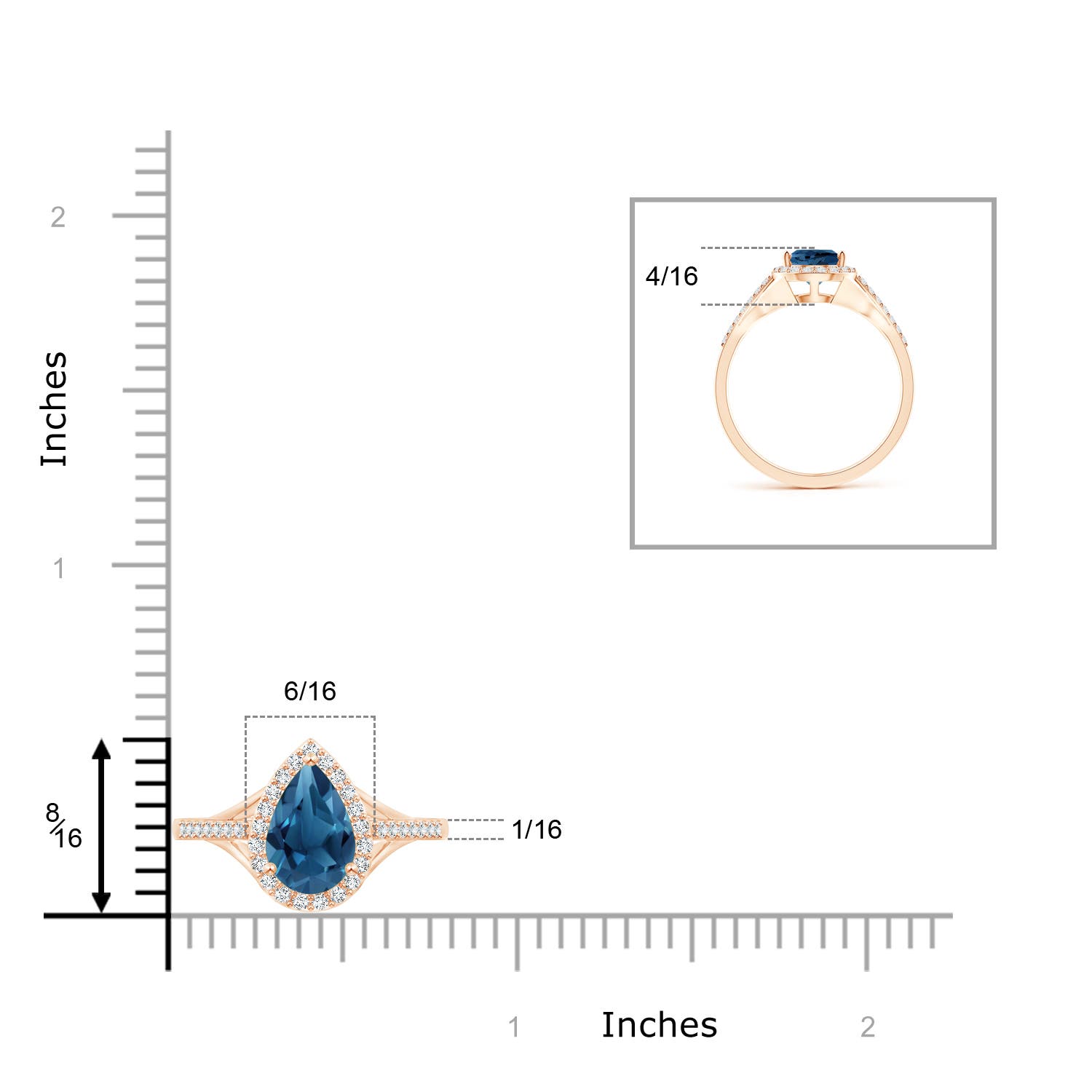 AA - London Blue Topaz / 1.93 CT / 14 KT Rose Gold