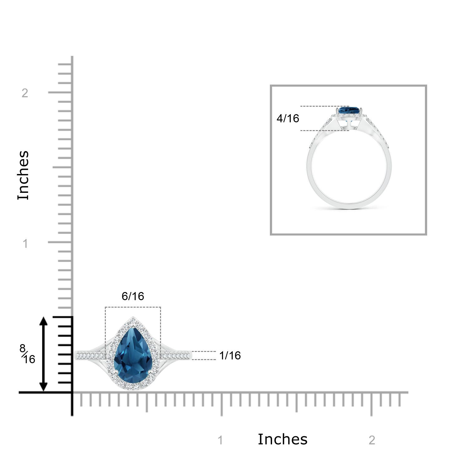 AA - London Blue Topaz / 1.93 CT / 14 KT White Gold