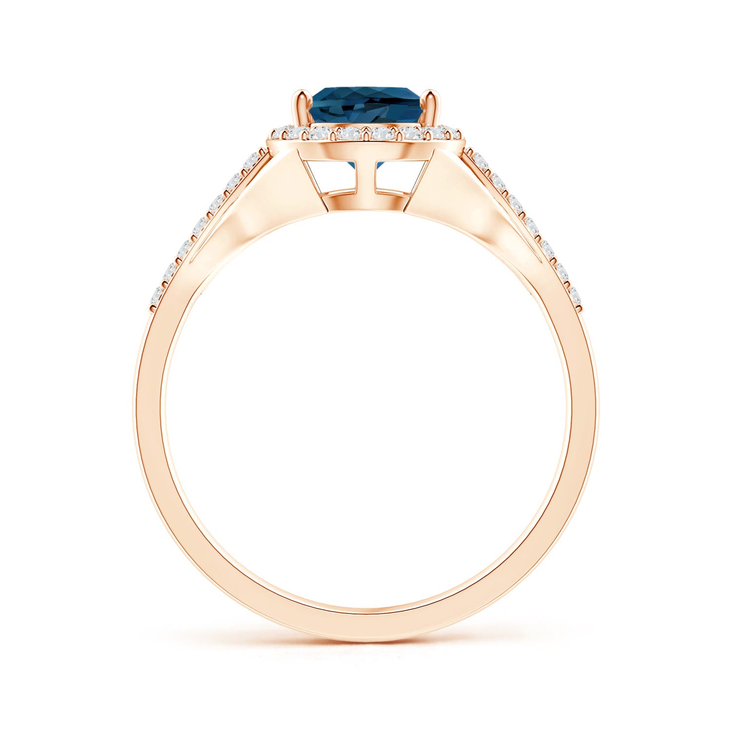 AAA - London Blue Topaz / 1.93 CT / 14 KT Rose Gold