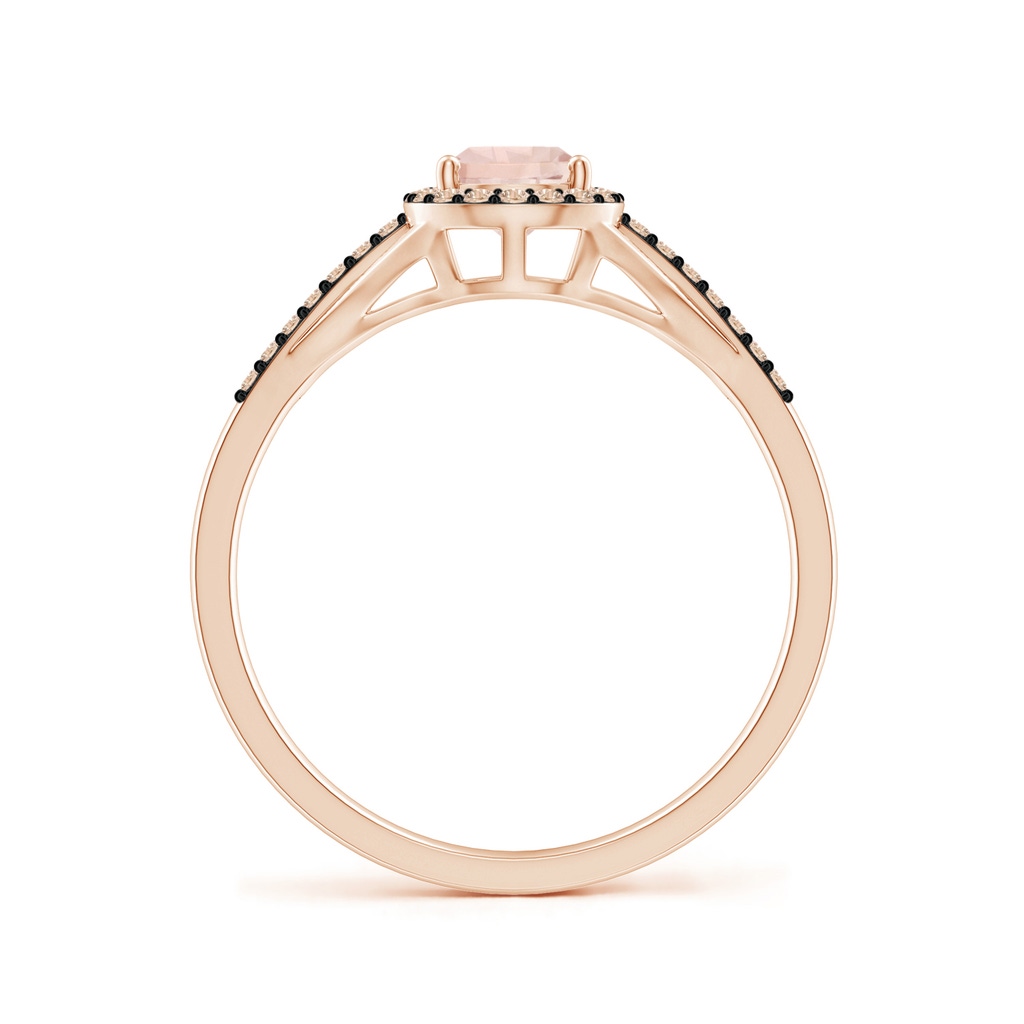 7x5mm A Pear-Shaped Morganite Ring with Coffee Diamond Halo in Rose Gold - side_1