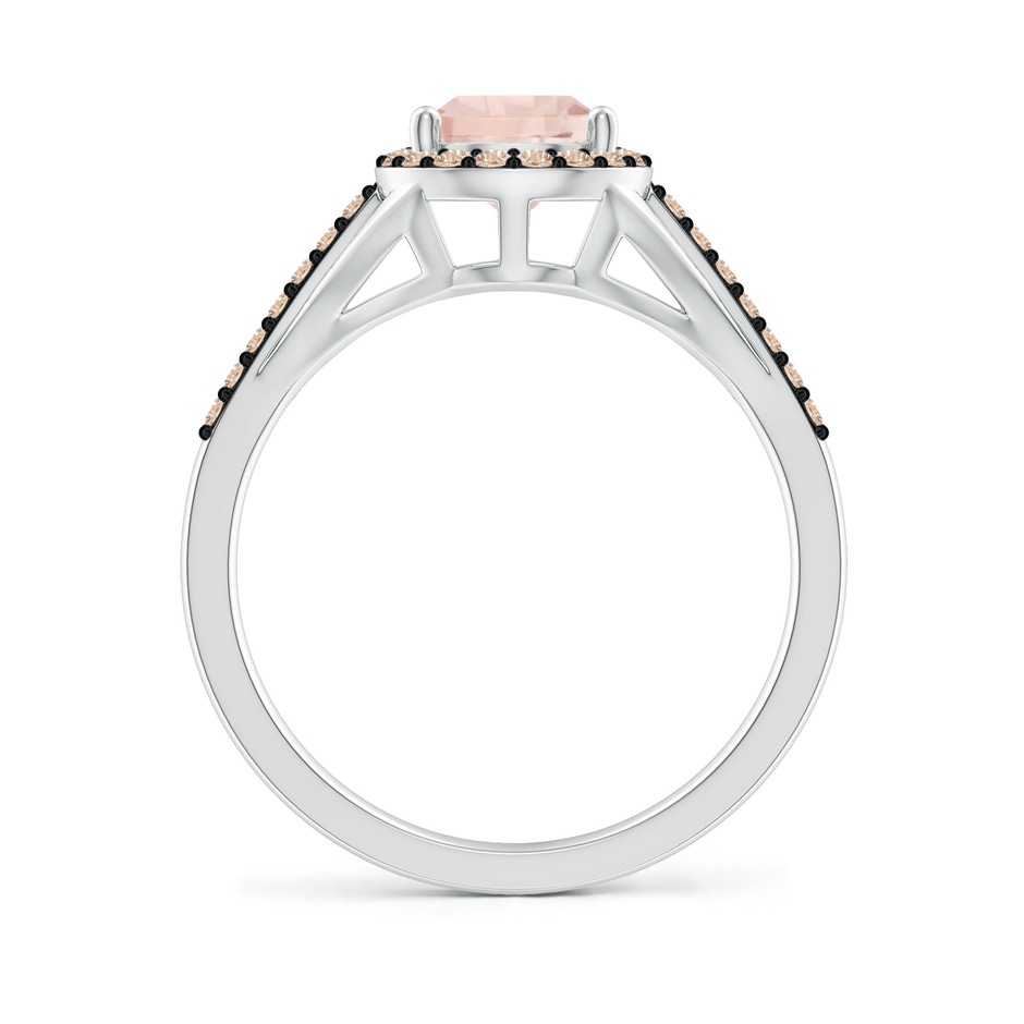 9x6mm A Pear-Shaped Morganite Ring with Coffee Diamond Halo in White Gold side-1
