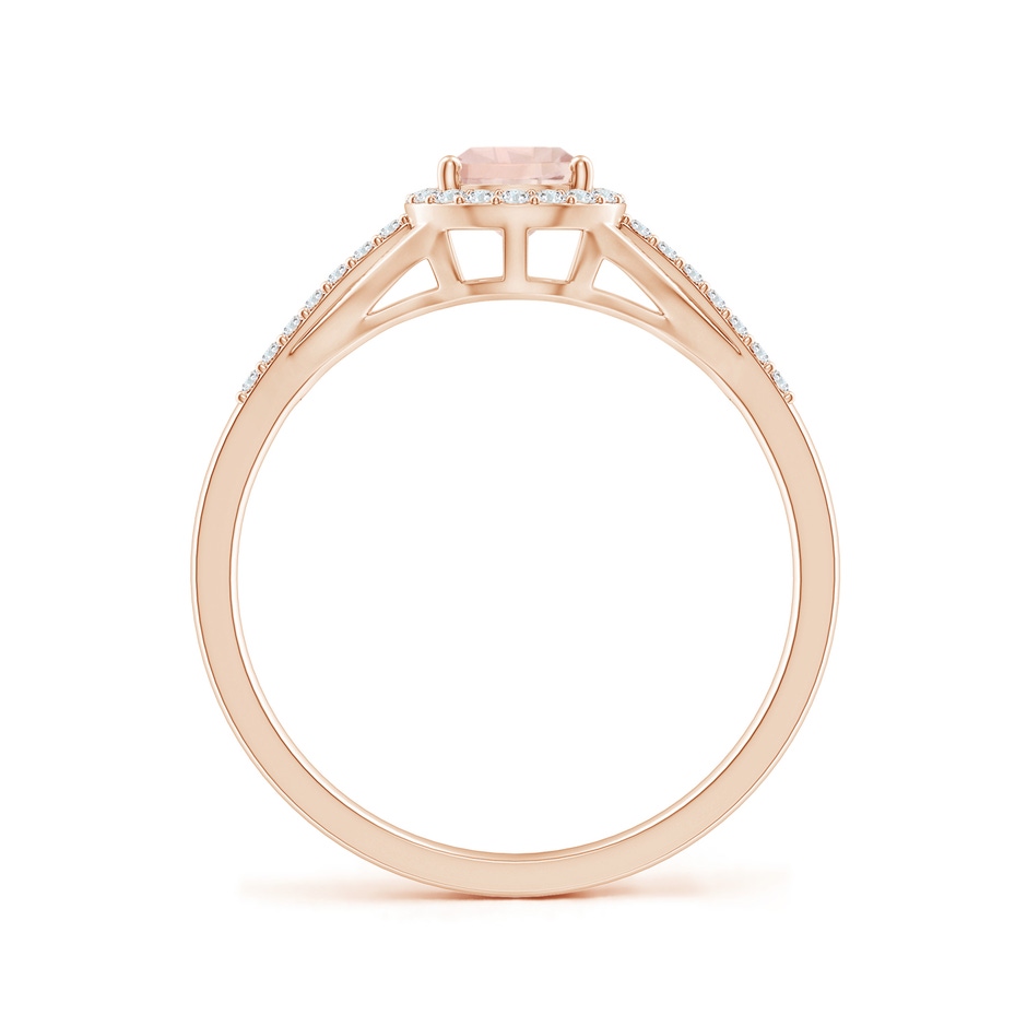7x5mm A Pear-Shaped Morganite Ring with Diamond Halo in Rose Gold side-1