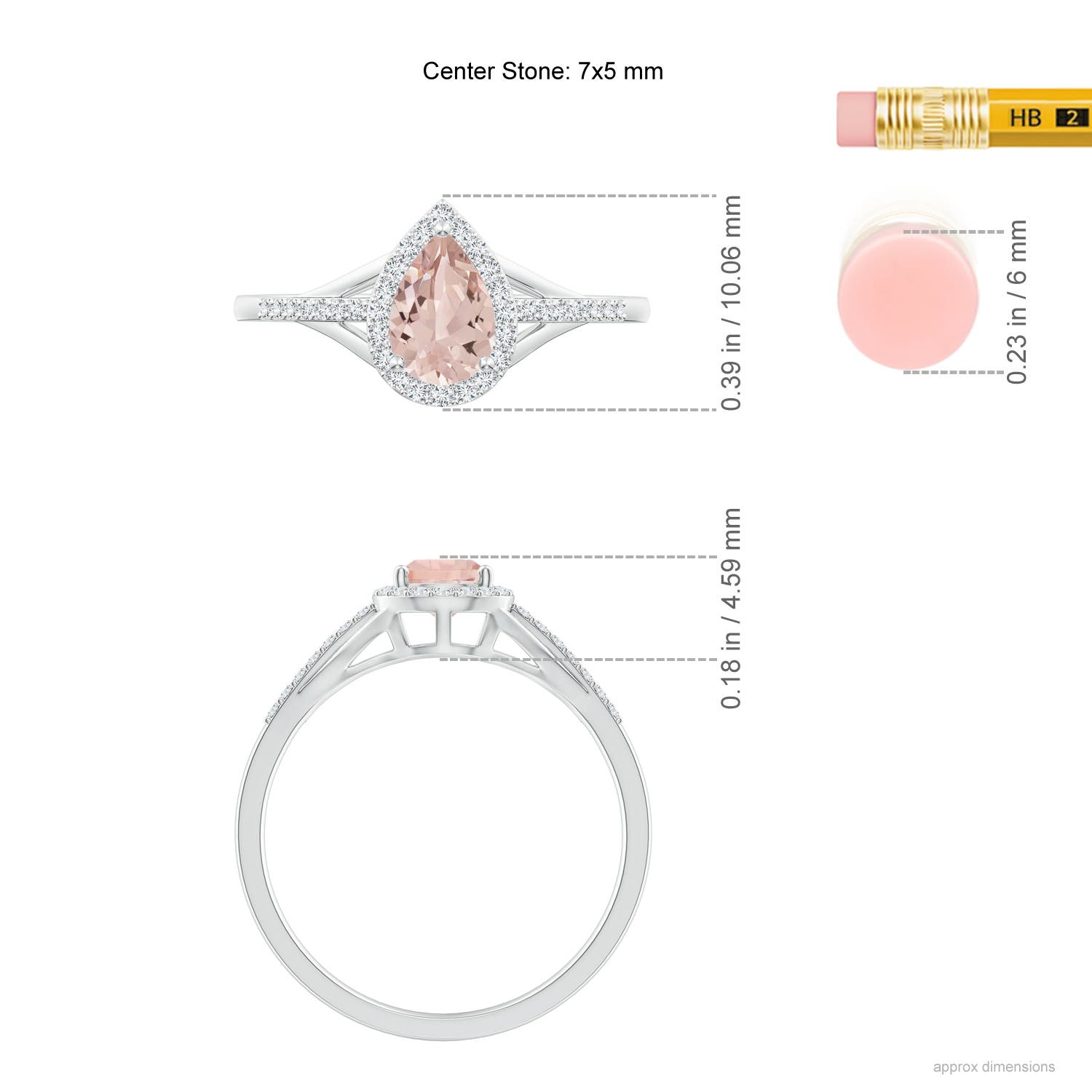 AA - Morganite / 0.77 CT / 14 KT White Gold