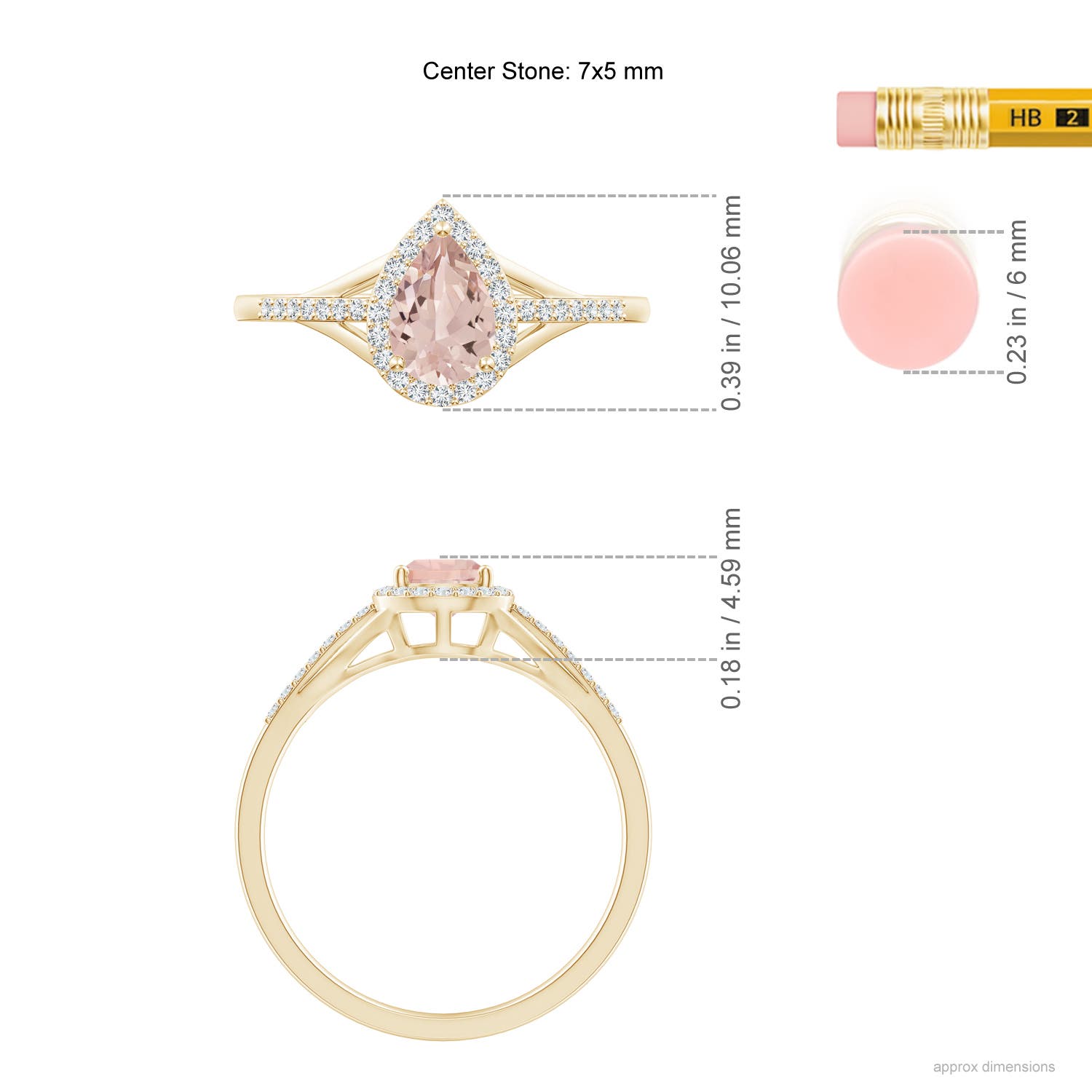 AA - Morganite / 0.77 CT / 14 KT Yellow Gold