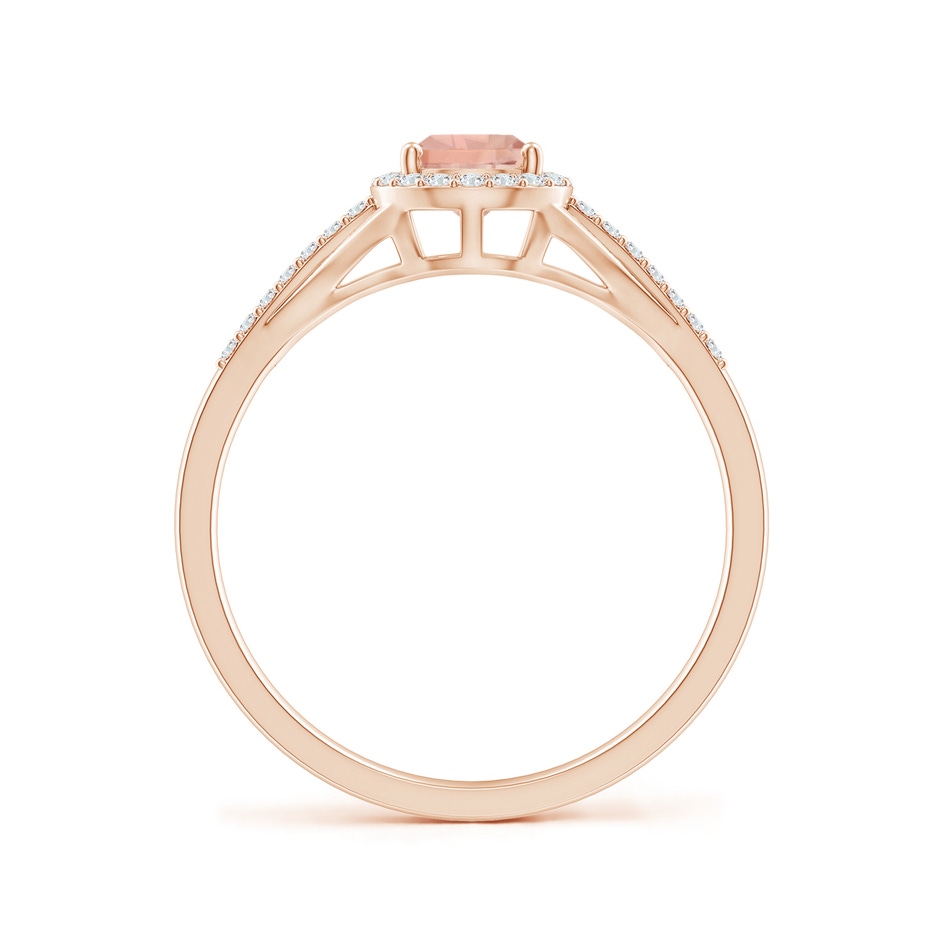 7x5mm AAA Pear-Shaped Morganite Ring with Diamond Halo in 9K Rose Gold side-1
