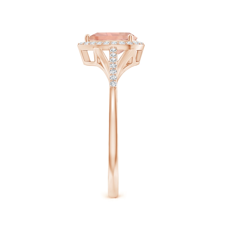 7x5mm AAA Pear-Shaped Morganite Ring with Diamond Halo in 9K Rose Gold side-2