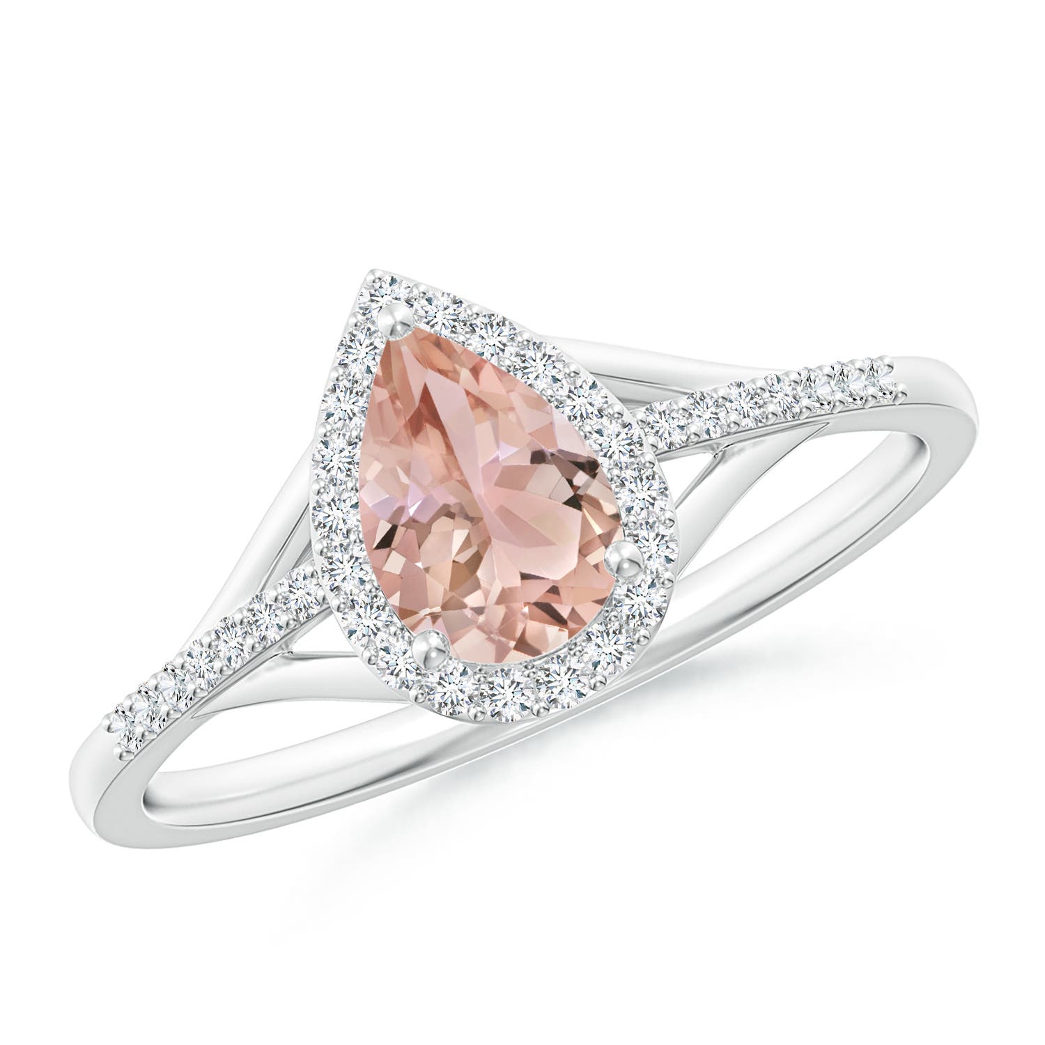 AAA - Morganite / 0.77 CT / 14 KT White Gold