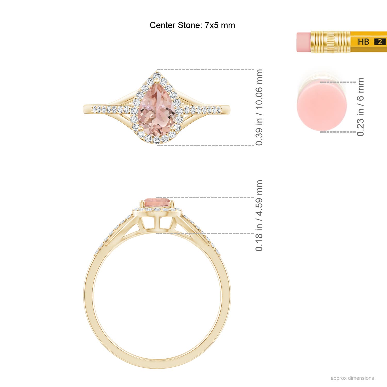 AAA - Morganite / 0.77 CT / 14 KT Yellow Gold