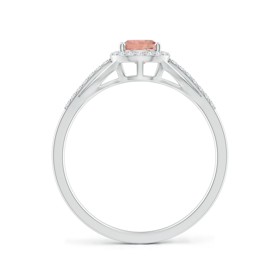 7x5mm AAAA Pear-Shaped Morganite Ring with Diamond Halo in P950 Platinum side-1
