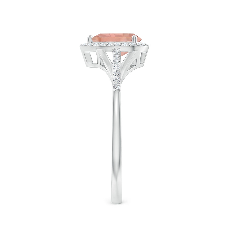 7x5mm AAAA Pear-Shaped Morganite Ring with Diamond Halo in P950 Platinum side-2