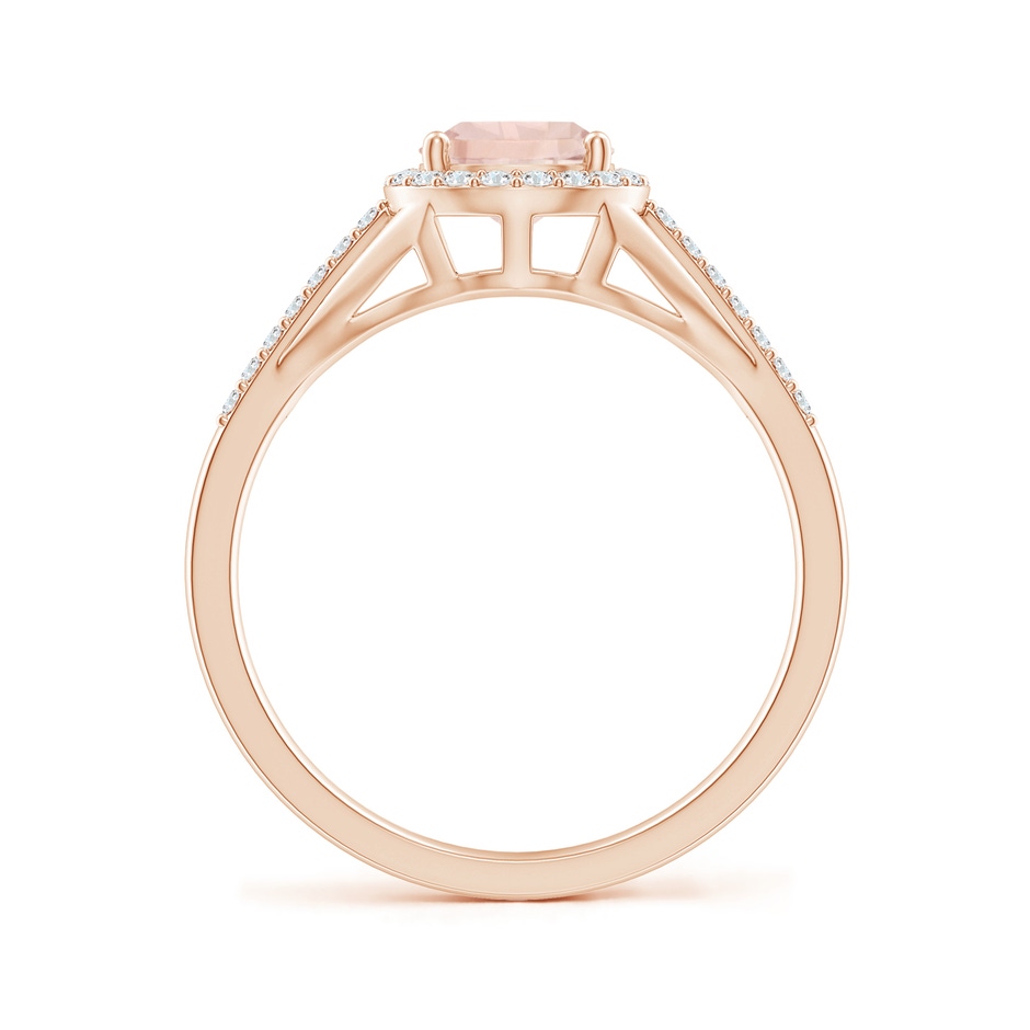 8x6mm A Pear-Shaped Morganite Ring with Diamond Halo in Rose Gold side-1